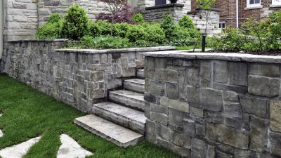 Retaining Wall Built with Natural Stone